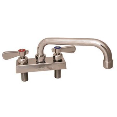 BK RESOURCES Evolution 4" Deck Mount Stainless Steel Faucet, 8" Swing Spout EVO-4DM-8